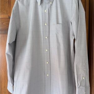 Jos. A. Bank Light Gray Plaid Dress Shirt